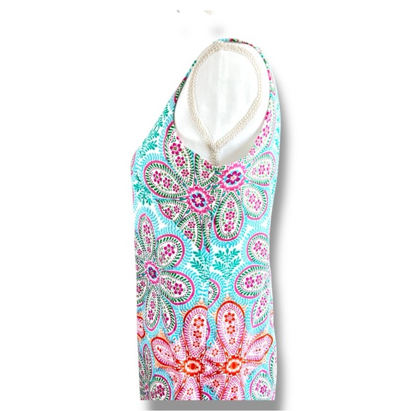 London Times Sleeveless Shift Dress Multicolor Boho Medallion Print‎ Size 6 - Picture 4 of 8